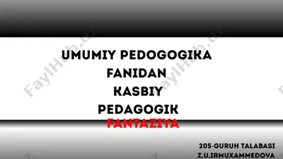 kasbiy pedagogik fantaziya — PPTX