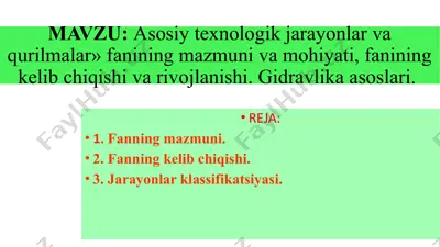gidravlika asoslari — PPTX