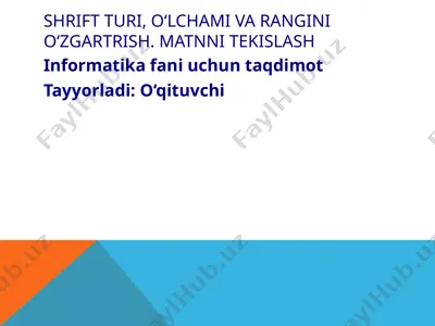 informatika faniga oid taqdimot — PPTX
