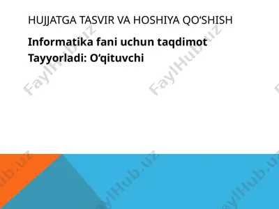 informatika fanining taqdimoti — PPTX