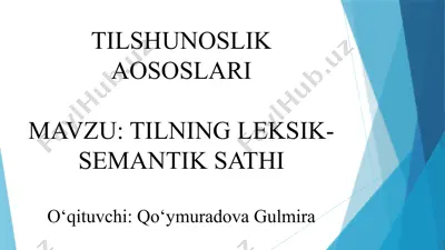 tilshunoslik asoslari — PPTX
