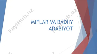 miflar va badiiy adabiyot — PPTX