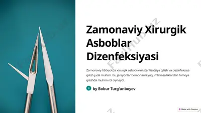zamonaviy xirurgik asboblar dizenfeksiyasi — PPTX