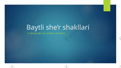 baytli she’r shakllari — PPTX