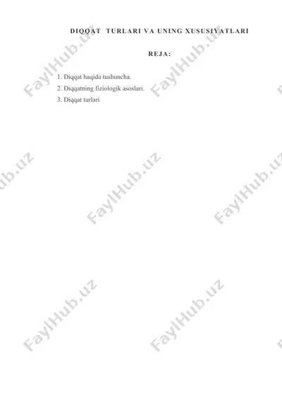 diqqat turlari va uning xususiyatlari — DOCX