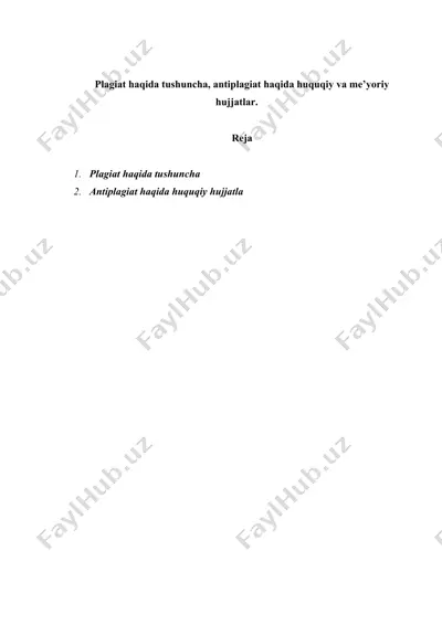 plagiat haqida tushuncha — DOCX