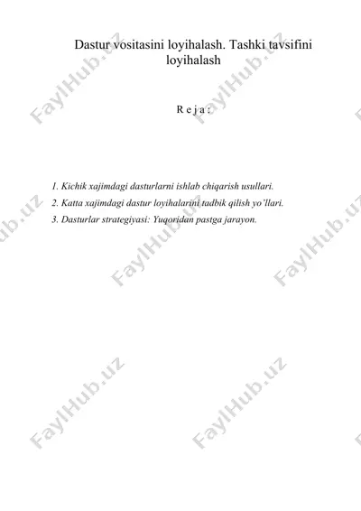 dastur vositasini loyihalash. tashki tavsifini loyihalash — DOC