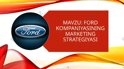 ford marketing strategiyasi — PPTX