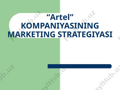 artel kompaniyasining marketing strategiyasi — PPTX