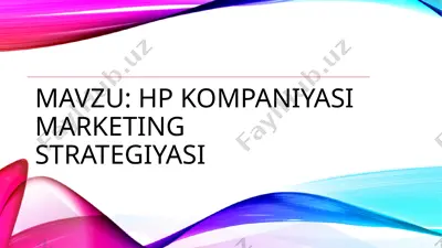hp marketing strategiyasi — PPTX