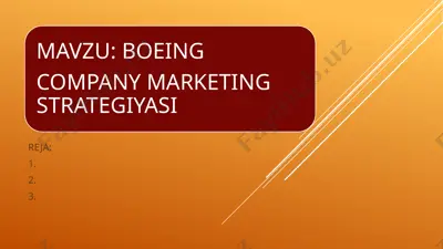 boeing kompaniyasining marketing strategiyasi — PPTX