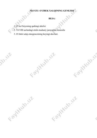 o'zbek xalqining genetikasi — DOCX
