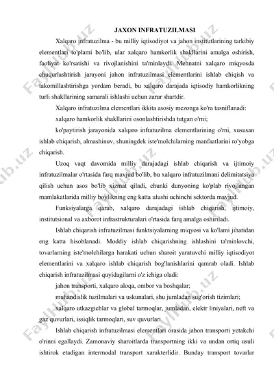 jaxon infratuzilmasi — DOCX