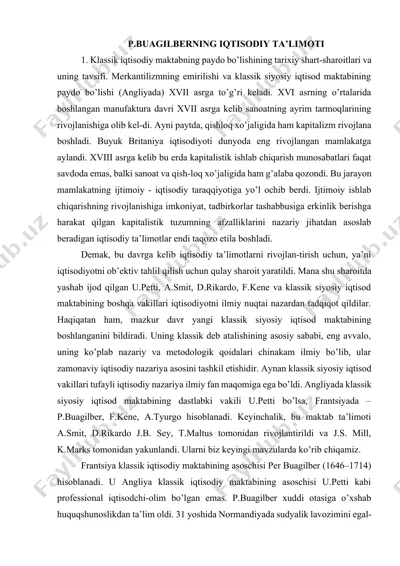 p.buagilberning iqtisodiy ta’limoti — DOCX