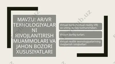 virtual borliq tarixi va asosiy tushunchalari — PPTX