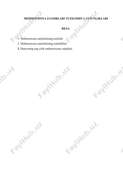 mehmonxona zanjirlari — DOCX