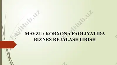 biznes rejalashtirish — PPTX