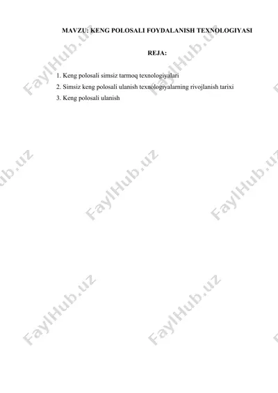 keng polosali foydalanish texnologiyasi — DOCX