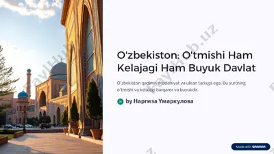 o'zbekiston: o'tmishi ham kelajagi ham buyuk davlat — PDF