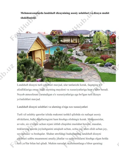 landshaft dizayni turli uslublari — DOCX
