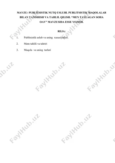 publitsistik nutq uslubi — DOCX