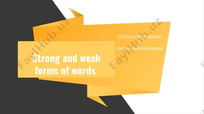 strong and weak forms of words — PDF