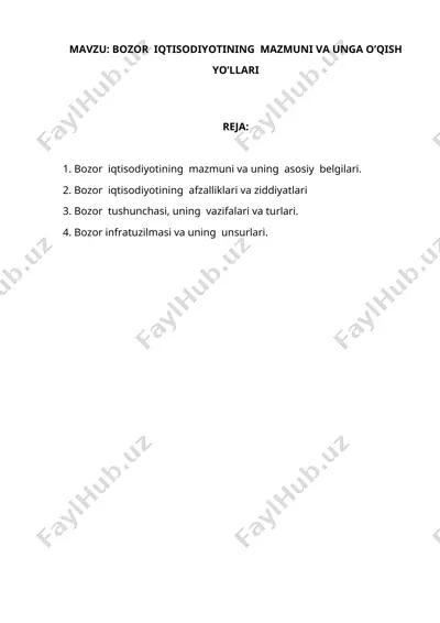 bozor iqtisodiyoti — DOCX