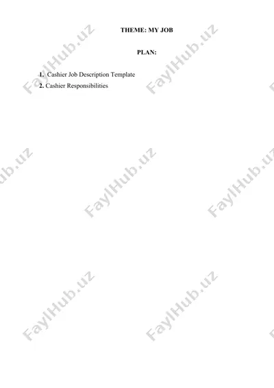 cashier job description template — DOCX