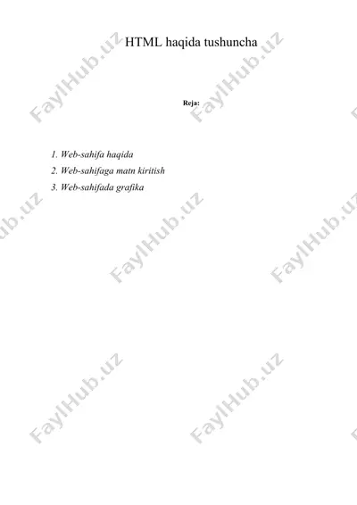 html haqida tushuncha — DOC