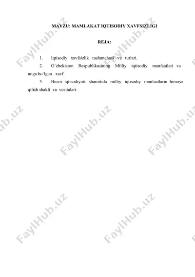 xavfsizlik va tenglik uchun kurash — DOCX