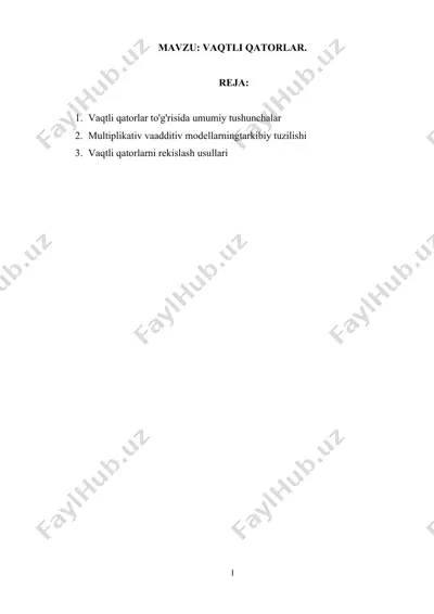 vaqtli qatorlar — DOCX
