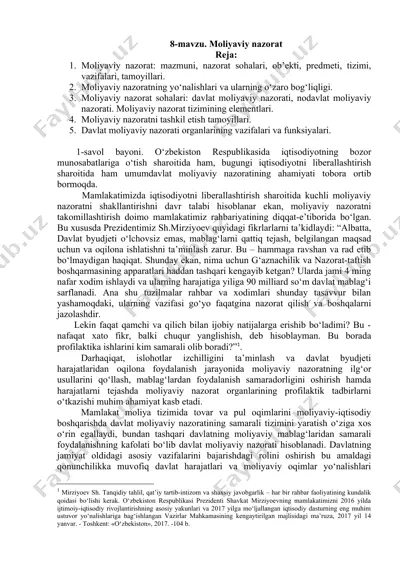 moliyaviy nazorat — DOC