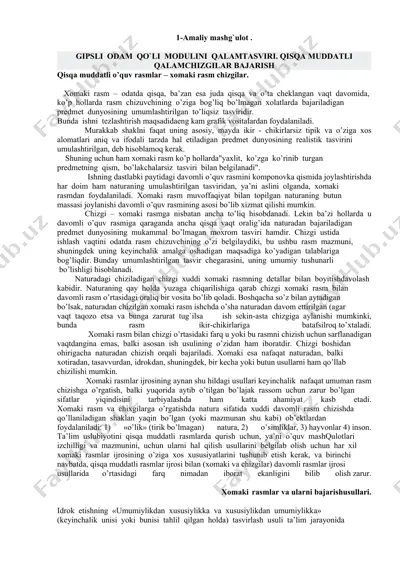 gipsli odam qo'li modulini qalamtasviri — DOC