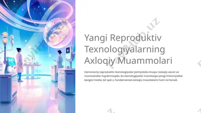 yangi reproduktiv texnologiyalarning axloqiy muammolari — PPTX