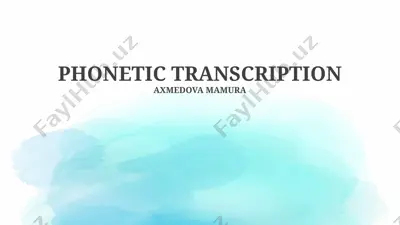 phonetic transcription — PPTX
