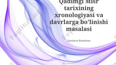 qadimgi misr tarixining xronologiyasi va davrlarga bo'linishi masalasi — PPTX