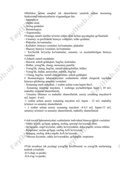 shifokor uchun maqbul ish sharoitlarini yaratish uchun insonning funktsional imkoniyatlarini o'rganadigan fan — DOC