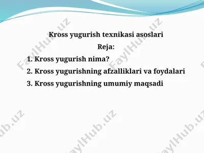 kross yugurish texnikasi asoslari — PPTX