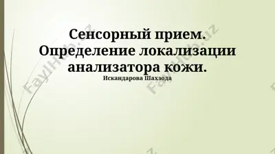 sensorniy priem. opredelenie lokalizatsii analizatora koji — PPTX