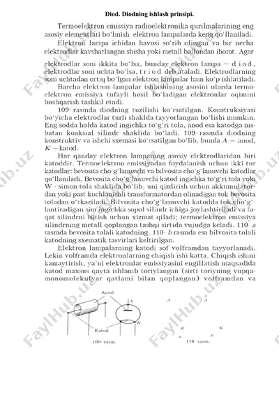 diod. diodning ishlash prinsipi — DOC