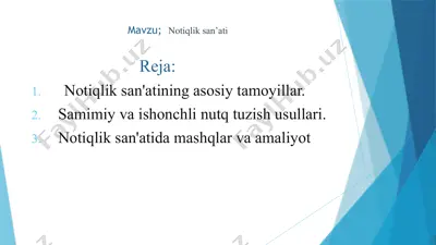 notiqlik san’ati — PPTX