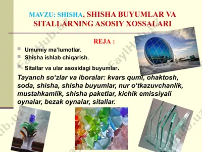 shisha, shisha buyumlar va sitallar — PPTX