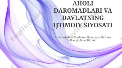 aholi daromadlari va davlatning ijtimoiy siyosati — PPTX