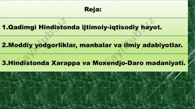 ilk hind sivilizatsiyasi (m. av. xxlll - xvlll asrlar). m. av. xv-iv asrlarda qadimgi hindiston — PPTX