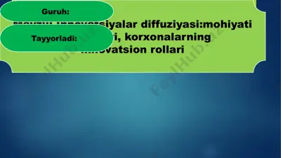 innovatsiyalar diffuziyasi mohiyati bosqichlari, korxonalarning — PPTX