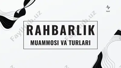 rahbarlik — PPTX