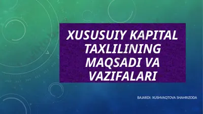 xususiy kapital — PPTX