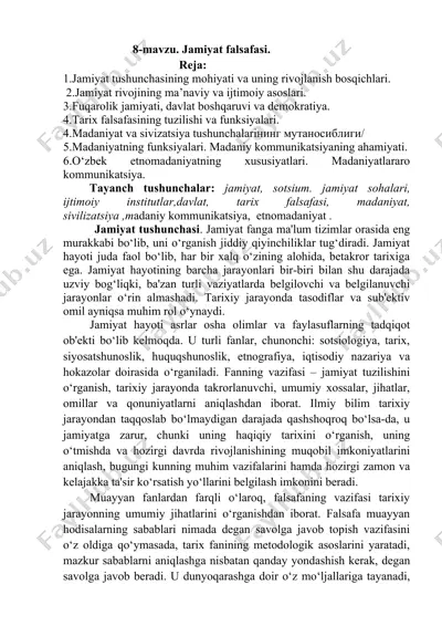 jamiyat falsafasi — DOCX