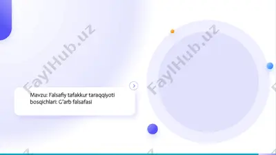falsafiy tafakkur taraqqiyoti bosqichlari: g’arb falsafasi — PPTX