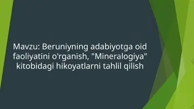 "mineralogiya" kitobi — PPTX